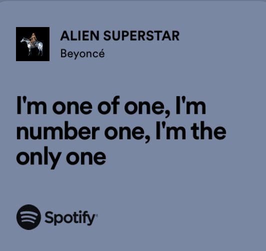 an ad for spotify with the words i'm one of one, i'm number one, i'm the only one