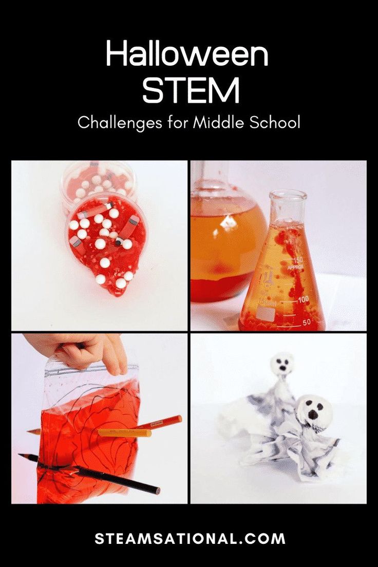 Halloween STEM activities for middle school keep kids learning. These middle school Halloween STEM challenges are a fun way to mix science with spook. October Stem Activities Middle School, Stem Activities For Middle School, Halloween Science Projects, October Science, Halloween Stem Challenge, Halloween Experiments, Stem Activities Middle School, Halloween Science Activities, Fall Stem Activities