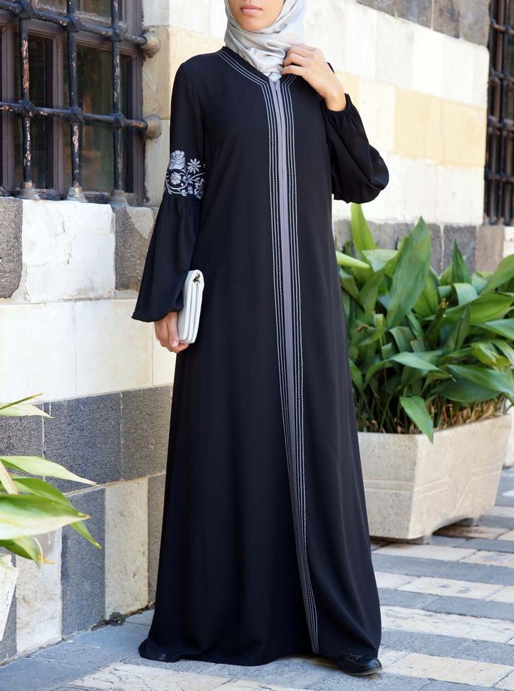 Farisaa Embroidered Abaya Gown Islamic Dress, Muslim Women Fashion, Muslim Dress, Muslim Fashion Hijab, Mode Abaya, Abaya Dress, Abaya Designs, Islamic Clothing, Muslim Fashion Outfits