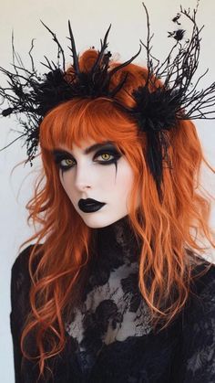 Get ready to enchant and delight this Halloween with our creative costume ideas! For more details, click the link and get inspired to stand out this Halloween! 🎃 Vampire Chic, Mermaid Curls, Braids Colors, Creative Costume Ideas, Hairstyles Creative, Halloween Hairstyle, Vampire Hair, Creative Costume, Spooky Ideas