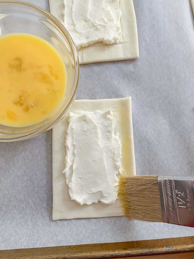 the paint is being used to make small squares of food