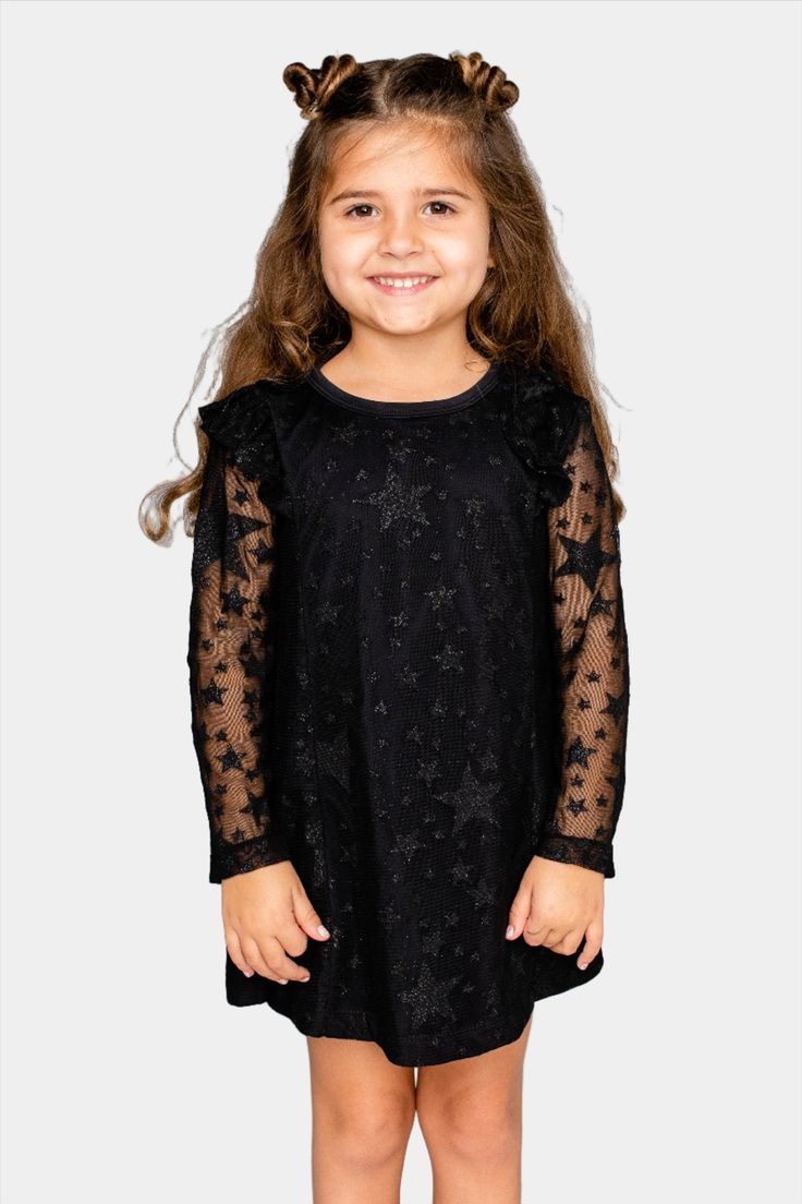 How cute will your Mini Me be matching you in our Twinkle print?! Our Logan dress features a long sleeve, a line fit, and front ruffled detail. She is held together in the top by a button closure. Don't forget to pick up the matching Madison dress for yourself! Product Details: Material: 100% Polyester Sewing Project, Baby & Toddler Clothing, Clothing Labels, Toddler Dress, Mini Me, Twinkle Twinkle, Baby Toddler, Apparel Accessories, Don't Forget