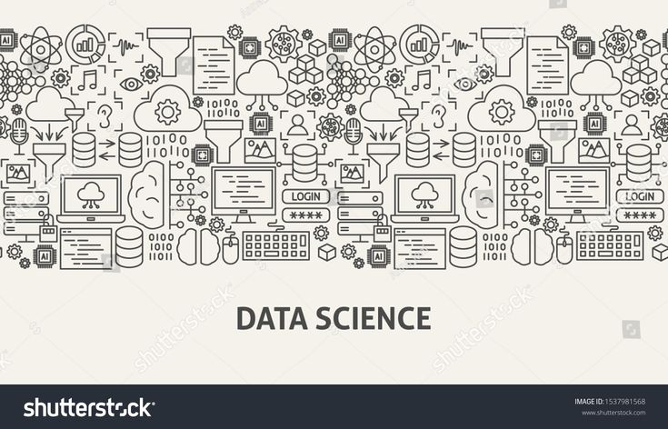 data science line art design background