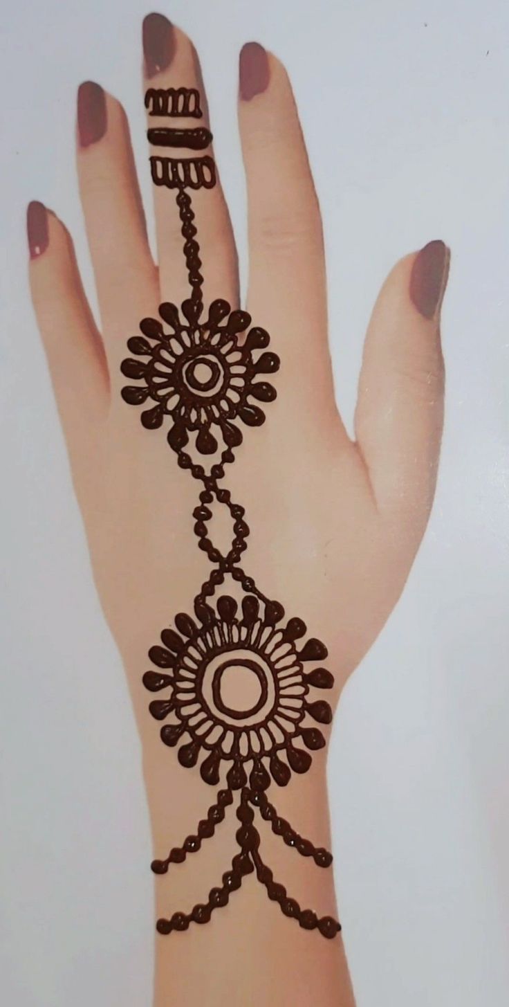 a hand with henna on it that is drawn in the shape of a circle