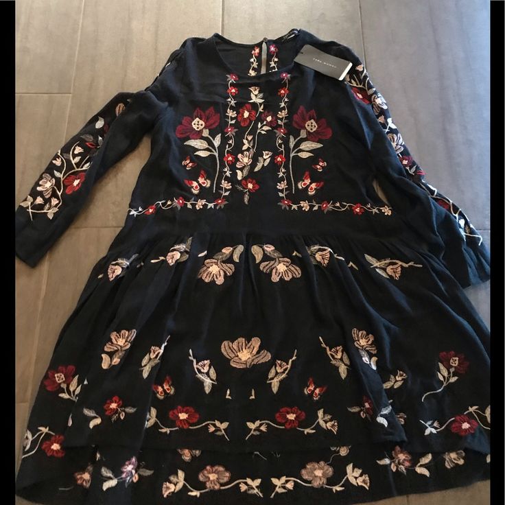 Brand New! With Tags! Stunning, Colorful, Embroidered Flower Dress Long Sleeves High Low Style. Higher In Front Embroidered Long Sleeve Mini Dress For Fall, Long Sleeve Embroidered Mini Dress For Fall, Red Floral Embroidered Dress For Fall, Casual Red Mini Dress With Floral Embroidery, Embroidered Mini Dress For Fall, Casual Mini Embroidered Dress With Floral Print, Casual Embroidered Floral Mini Dress, Floral Embroidered Mini Dress For Fall, Fall Mini Dress With Floral Embroidery