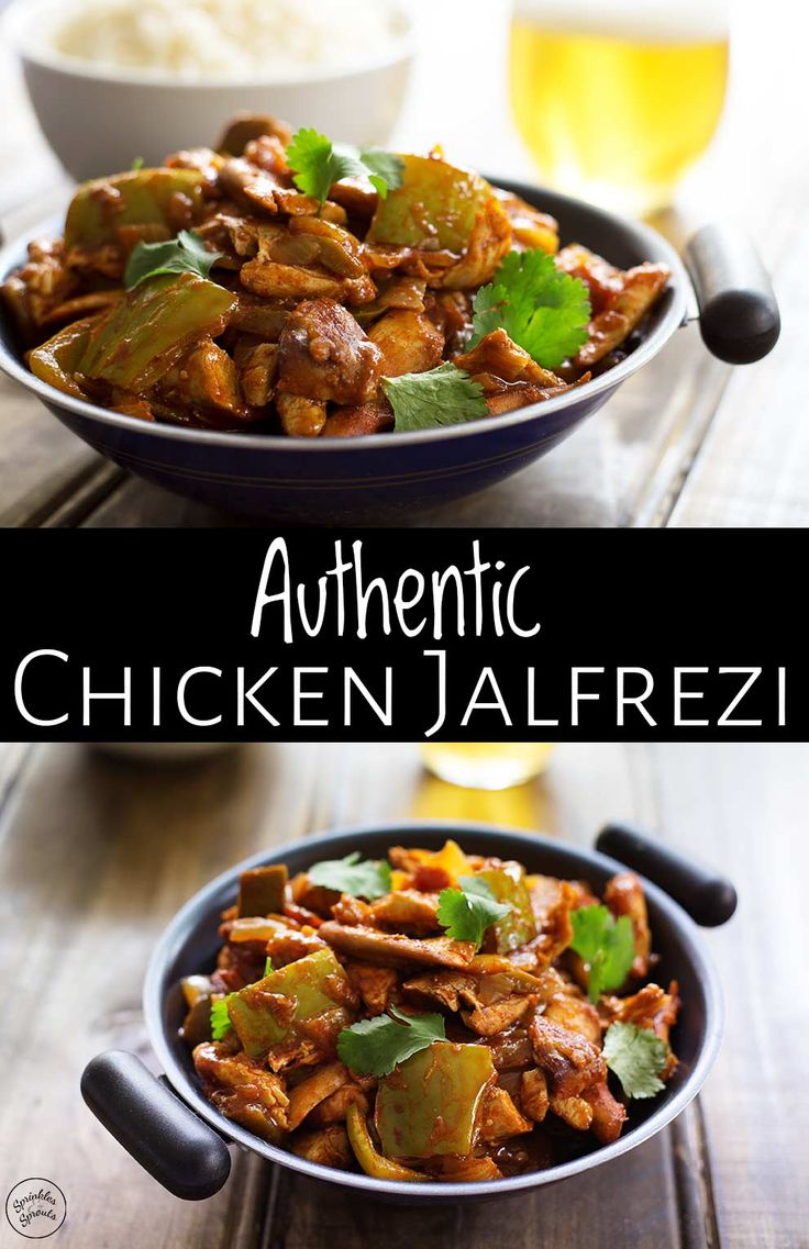 two bowls filled with chicken and jalapenos on top of a wooden table