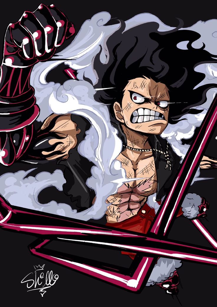 Monkey D Luffy by @ringadindons - #Onepiece Gear 4 Snakeman, Luffy Snakeman, Luffy Gear Fourth, Snake Man, Luffy Gear 4, Gear 4, Luffy Gear 5, One Piece Wallpaper Iphone, One Piece Ace