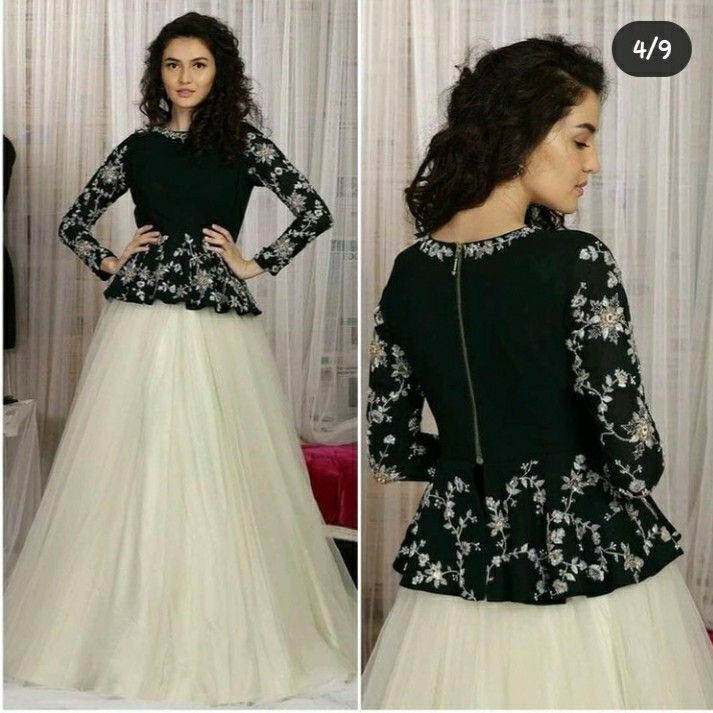 Net Skirt And Top, Girls Sequin Dress Kids, Party Wear Evening Gowns, Long Skirt Top Designs, Simple Frock Design, Designer Anarkali Dresses, Long Frock Designs, Function Dresses, Long Gown Design