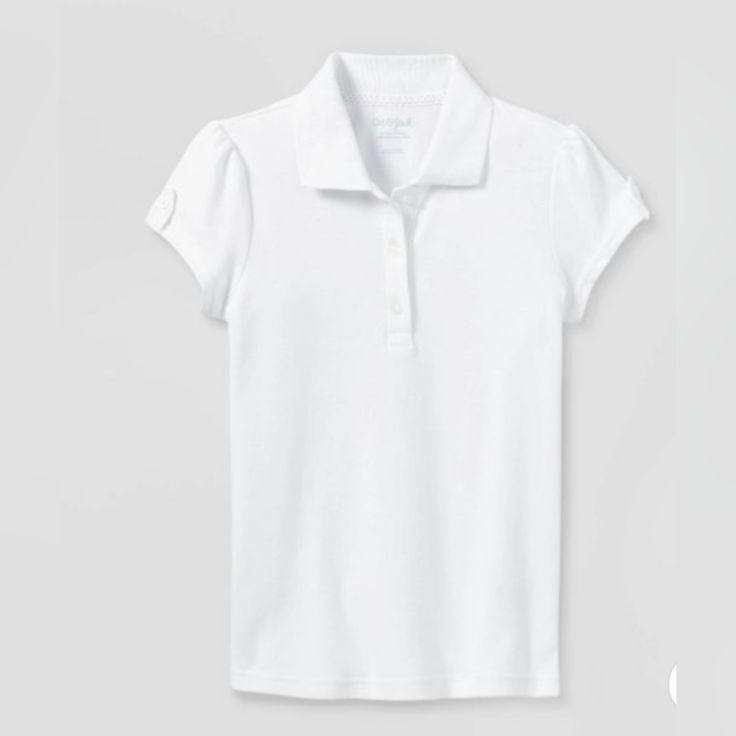 New With Tags Cat & Jack Girls School Uniforms White Polo Shirt White Turtleneck Short Sleeve, Uniform Outfits, Mommy Daughter Outfits, School Uniform Outfits, Grey Shirt Dress, Uniform Shirt, Polo Shirt Colors, Grey Polo Shirt, White Polo Shirt