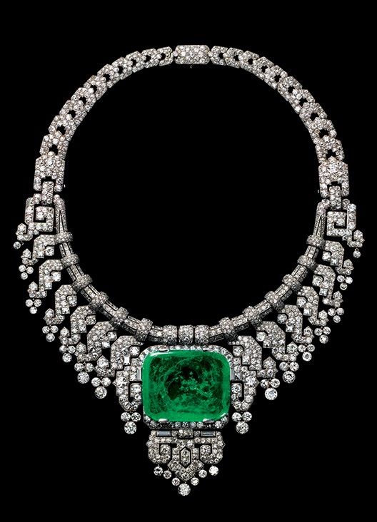 CARTIER.Luxury Royal Necklace in Platinum Cartier Collection, Bijoux Art Deco, Bijoux Art Nouveau, High Jewellery, Emerald Bracelet, Cartier Jewelry, Royal Jewels, Emerald Necklace, Royal Jewelry