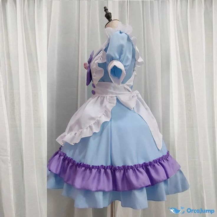 OrcaJump - Maid costume soft girl bow Lolita dress Alice role-playing clothes - Final Sale Fitted Fairytale Costume For Dress-up, Princesscore Dresses For Cosplay Events, Princess Style Dresses With Ruffles For Cosplay, Princesscore Cosplay Dress With Ruffles, Cosplay Princesscore Dresses With Ruffles, Princesscore Ruffle Dresses For Cosplay, Princesscore Dresses With Ruffles For Cosplay, Fitted Doll Collar Dress For Cosplay, Kawaii Short Sleeve Costume Party Dress