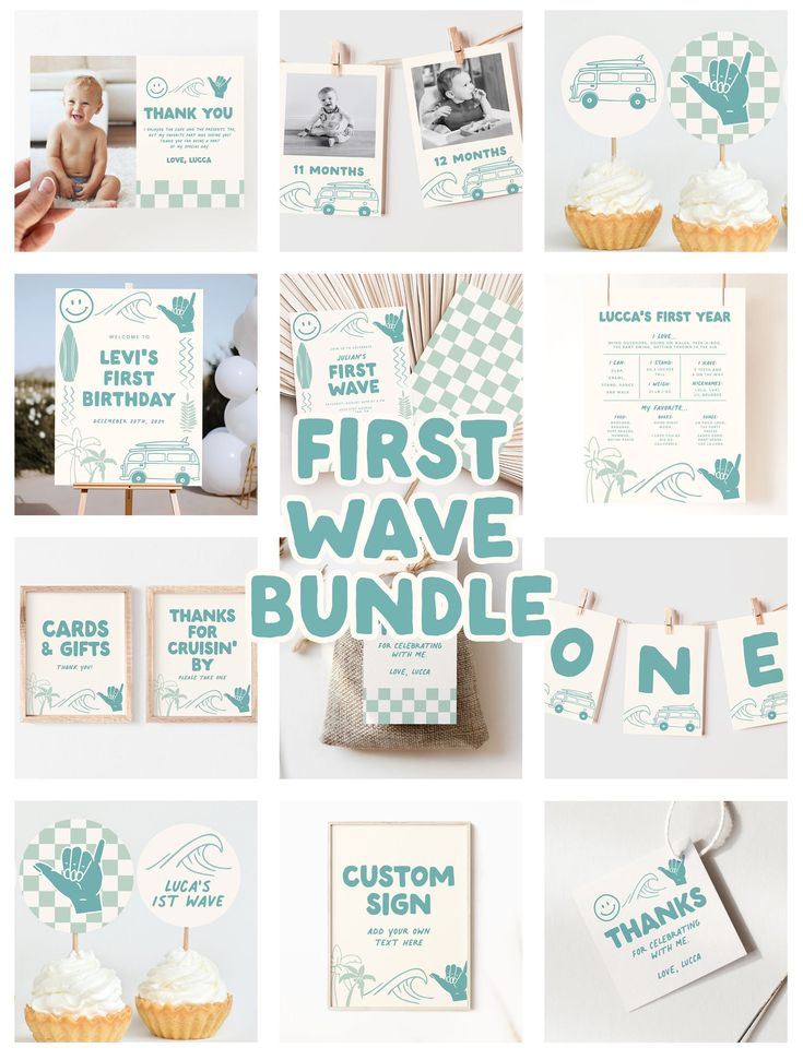 the first wave bundle includes baby's first birthday pictures