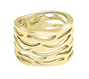 An undulating wave pattern makes this gorgeous band ring an elegant addition to any ensemble. From Ariva. Modern 14k Gold Wavy Jewelry, Yellow Gold Wavy Jewelry With Polished Finish, Modern Wavy 14k Gold Jewelry, 14k Gold Wavy Rings, Elegant Wide Band In Yellow Gold, Wavy Yellow Gold Jewelry For Formal Occasions, Modern Wavy Rings With Polished Finish, Elegant Yellow Gold Wavy Rings, Elegant White Gold Wavy Jewelry