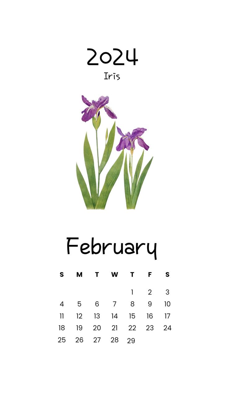 #2024 #calender #2024calender #February #February2024 #Februarycalender #monthlycalender #Iris #primrose #faith #valour #wisdom #minimal #aesthetic  #calenderwallpaper #flowers #floral #birthmonthflowers #birthflower #wall calender #trendywallcalender #trendydesign Calender February 2024, Calender 2024 Aesthetic Printable, Flower Of February, Calendar Painting, Free Calender, Iris Wallpaper, Creative Desk Calendar, Printable Calender, Cute Background Pictures