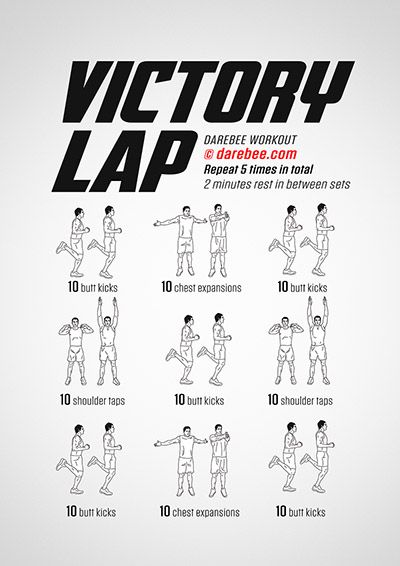 a poster showing how to do the victory lap in 10 minutes or less with instructions