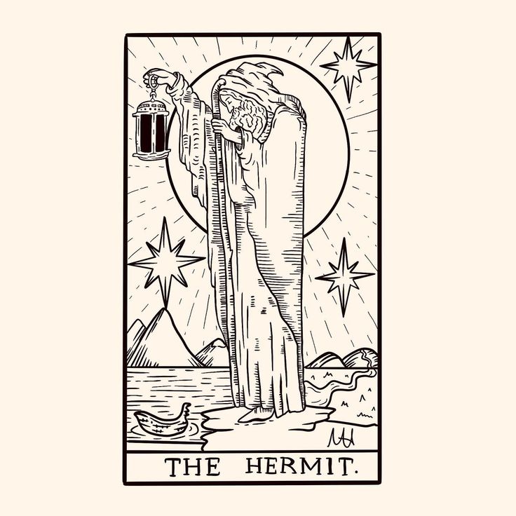 the hermit tarot card with an image of jesus