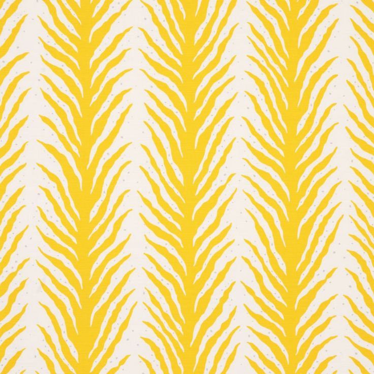 a yellow and white wallpaper pattern with wavy lines on the bottom half of it