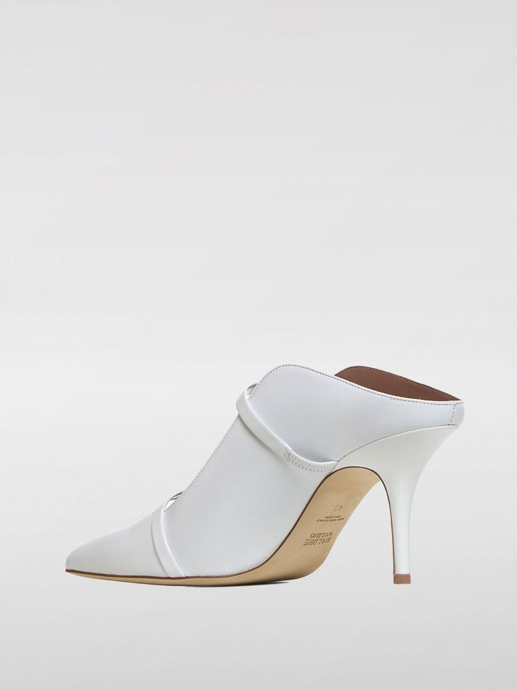 Find MALONE SOULIERS High Heel Shoes on Editorialist. High Heel Shoes MALONE SOULIERS Woman color White White Calf Leather Open Heel Heels, White Calf Leather Open Heel Shoes, White Calf Leather Mules, White Calf Leather Heels With Heel Strap, Spring White Calf Leather Heels, White Closed Toe Heels With Leather Sole, White Leather Mules With Heel Strap, White Calf Leather Mules With Branded Heel Counter, White Closed Toe Slip-on Heels