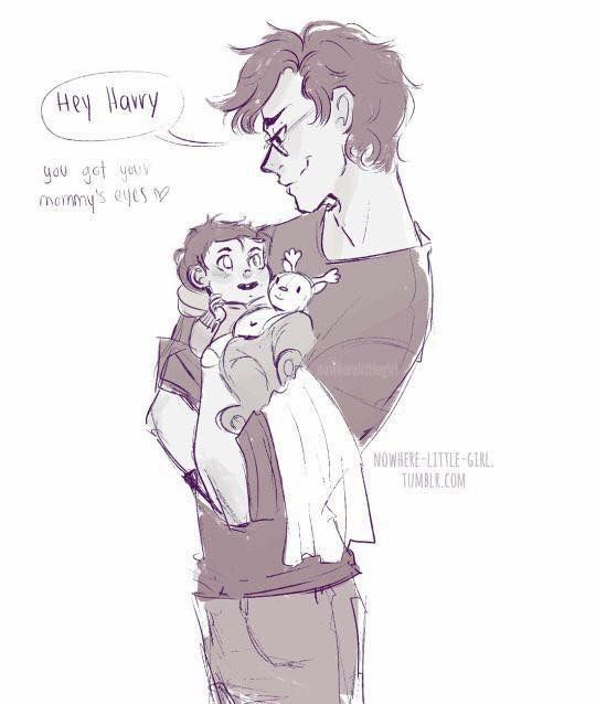 a man holding a child in his arms with a thought bubble above it that says they have