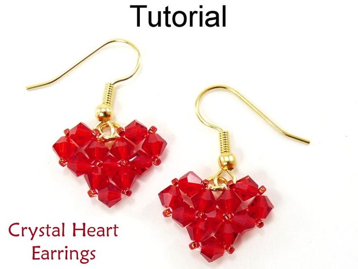 Simple Bead Patterns Earrings Beading Pattern Tutorial | Etsy Simple Bead Earrings, Crystal Heart Earrings, Bead Weaving Tutorials, Beading Techniques, Chain Maille, Beaded Earrings Patterns, Beading Tutorial, Bead Stitching, Valentines Jewelry