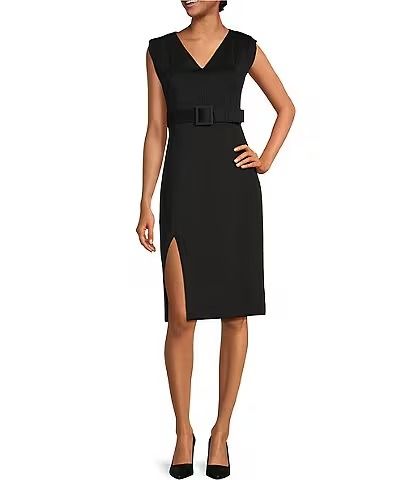 Women's Cocktail & Party Dresses | Dillard's Modern Spring Bodycon Dress For Formal Occasions, Elegant Calvin Klein Midi Dress For Office, Knee-length Bodycon Midi Dress For Career, Chic Knee-length Bodycon Dress For Career, Chic Calvin Klein Dresses For Fall, Chic Midi-length Bodycon Dress For Career, Modern Bodycon Dress For Work, Calvin Klein Knee-length Bodycon Workwear Dress, Calvin Klein Chic Midi Dress For Work