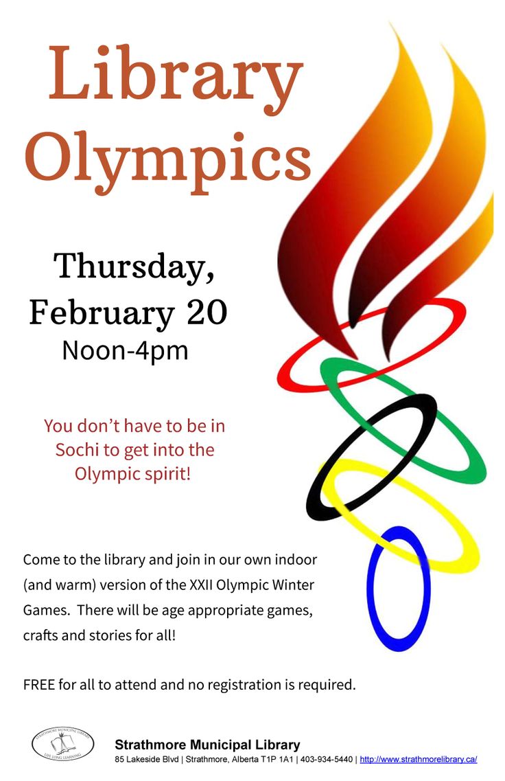 a poster for the library olympics