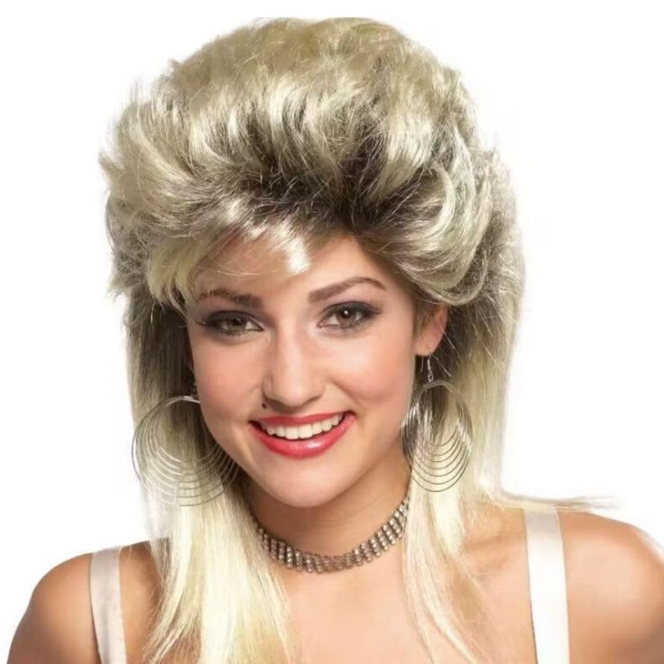 PRICES MAY VARY. 【Wig Design】Blonde mullet wig.The natural and fluffy layering and fashionable design instantly immerse you in the atmosphere of the 1980s. 【About this wig】Made of synthetic heat resistant fiber.Soft and lightweight, fluffy and natural, reducing shedding, and easier to maintain. 【Wig Occasions】The 70s 80s wig perfect for cosplay,punk show,themed costume, halloween,carnival and other occasions, you will get tons of compliments with this unisex funny wigs. 【Wig Cap】Classic rose bre Blonde Mullet, Mullet Wigs, 80s Wig, 80s Rocker, Rocker Hair, Mullet Wig, 80s Women, Halloween Wigs, Black Curly