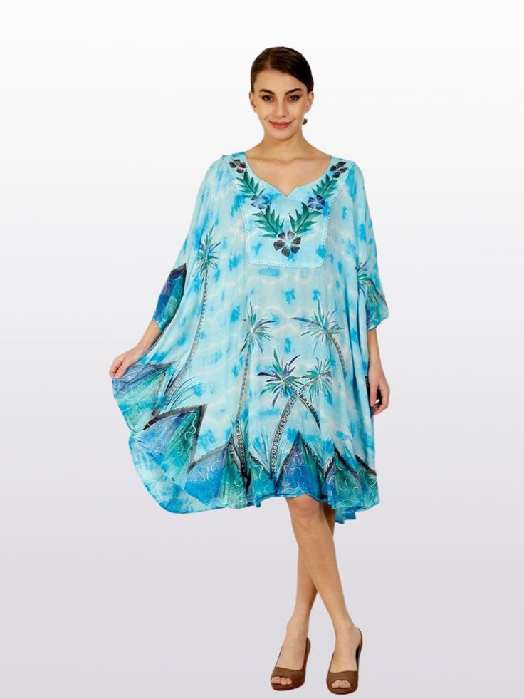 Color : Random / assorted Materials : Rayon Measure (Approx.): Bust: 84 Inches & Length: 37 Inches Tie-dye Clothes Women Plus Size, Vacation Rayon Cover-up, Multicolor Poncho For Beach Cover-up In Summer, Multicolor Loose Poncho For Vacation, Summer Rayon Tunic, Summer Tunic Poncho, Oversized Multicolor Poncho For The Beach, Oversized Tunic Poncho For Summer, Oversized Poncho With Batwing Sleeve For Vacation