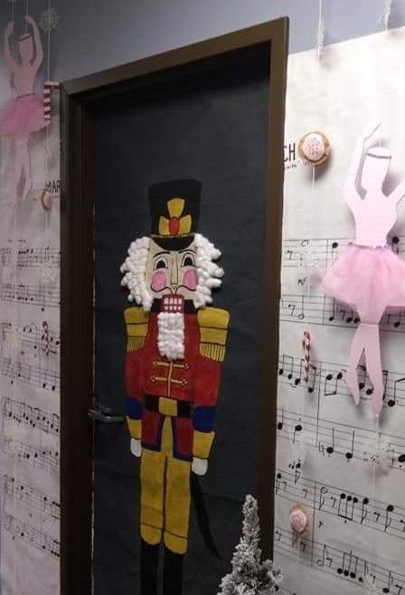 Office door holiday contest The Nutcracker Door Decorations For School, Nutcracker Door Decor, Nutcracker Ballet Door Decorations, Nutcracker Door Decorations Classroom, Nutcracker Hallway Decorations, Music Room Christmas Door, Nutcracker Christmas Door Decorations, Nutcracker Office Decorations, Nutcracker Door Decorations For School