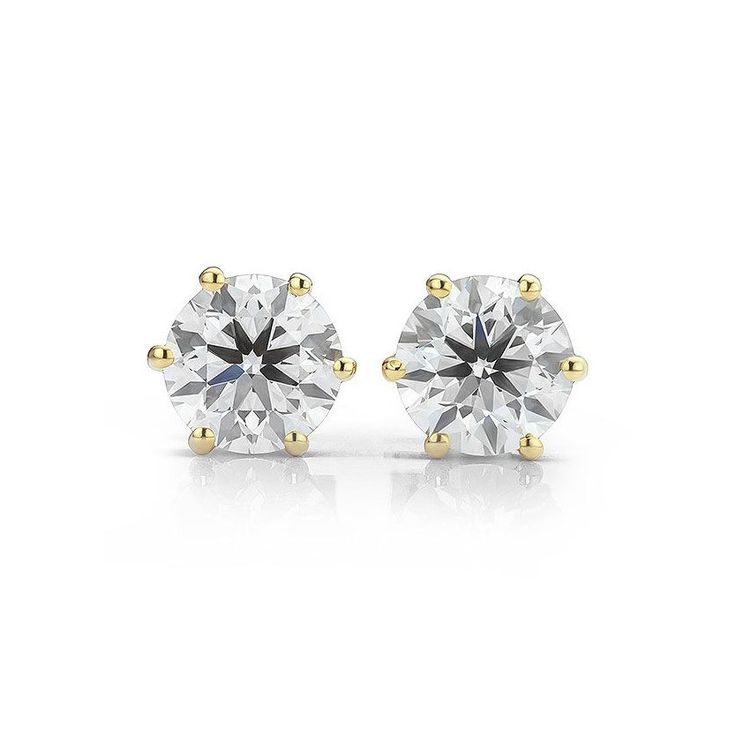 14k Solid Yellow Gold Studded With Moissanite Studs Earrings Minimalist Gold Jewelry Moissanite Studs Earring / D Color VVS Clarity Studs ★ Description ★  * Gemstone : Moissanite  * D Color VVS Clarity * Diamond Size : 6x6 mm * 14K Solid White Gold, ( Available in 14K & 18K Yellow, Rose, and White Gold ) * Option available in 18K Gold * All size available * Ready to Ship in 1-2 Weeks ≫ FAQ below for more detail. ✦ Sizing We can adjust most items to fit your sizing preferences. Most items can be made to any size and length. Please leave a note at checkout or contact us via Etsy conversation. Even after purchasing the item, you can still ask us to adjust the size or length. We will try our best to fix it if it is possible. ★ Studs also available in other gemstone for enquire please contact w Minimalist Moissanite Round Cut Earrings, White Moissanite Earrings With Single Diamond, Moissanite Yellow Gold Round Diamond Earrings, Yellow Gold Moissanite Diamond Earrings, White Single Diamond Lab Grown Earrings, Timeless White Moissanite Earrings, Gold Solitaire Diamond Earrings For Anniversary, Gold Solitaire Round Earrings, Yellow Gold Solitaire Earrings With Cubic Zirconia