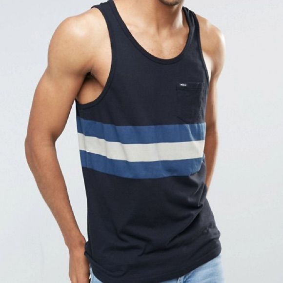 New With Tags. Relaxed Beach Style That Is Great For The Summer Casual Navy Cotton Tank Top, Navy Casual Cotton Tank Top, Beach Style, Tank Shirt, Tank Top Shirt, Mens Shirts, Tank Top, Man Shop, Tank Tops