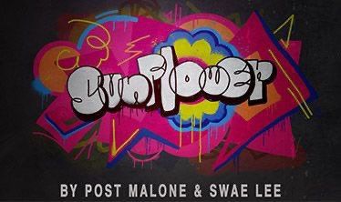 an image of graffiti on the side of a wall with words that say, survivor by post malone & swae lee