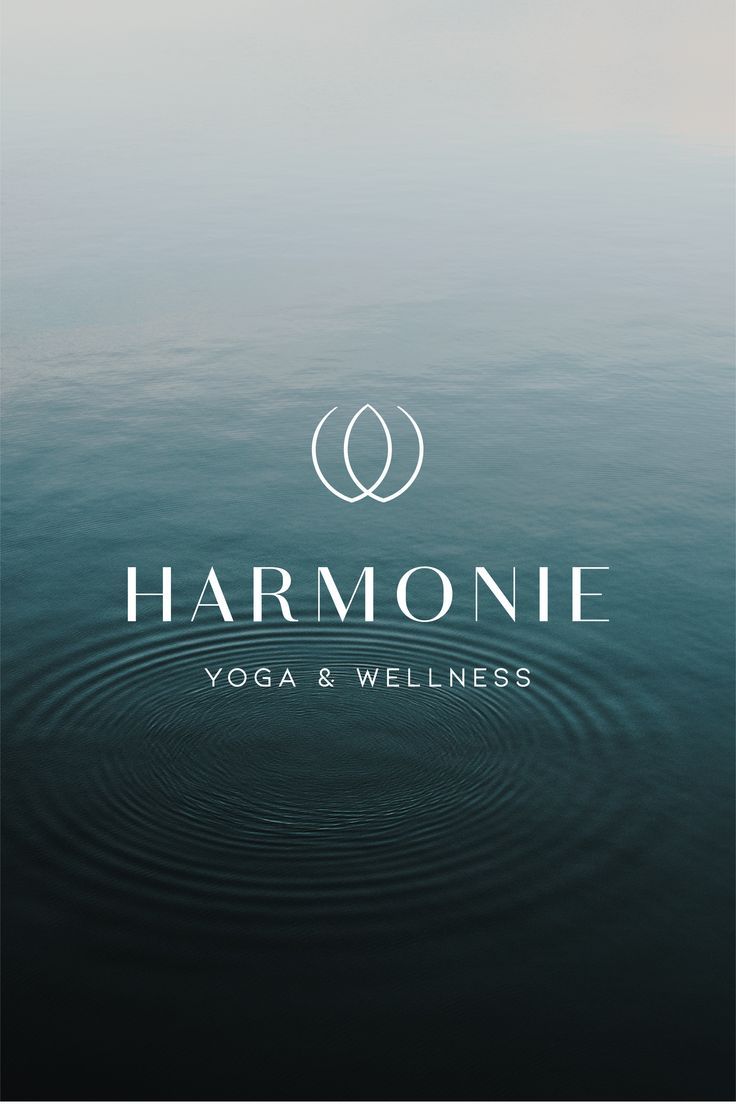 the logo for harmonie yoga and well - beings, with water ripples