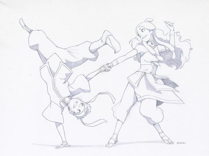 a drawing of two people dancing with one holding the other's hand and another reaching out