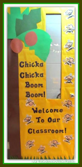 a door decorated with the words welcome to our classroom