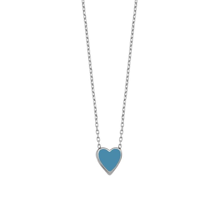 A bold splash of beautiful blue contained within soft curves and a sharp point, this classic charm necklace is equal parts sweet and sass–just like you. Wear with our One Love Bracelet in Blue and One Love Blue Heart Studs for a complete look or mix and match to give your ensemble some extra love. 14k gold plated sterling silver 16-18" Adjustable Dainty Blue Charm Necklace For Everyday, Blue Minimalist Sterling Silver Necklace, Minimalist Blue Sterling Silver Necklace, Everyday Blue Sterling Silver Necklace, Blue Heart Pendant Necklace For Gift, Blue Heart Necklace For Gift, Dainty Blue Charm Necklaces For Gift, Dainty Blue Charm Necklace For Gift, Elegant Blue Necklaces With Heart Charm