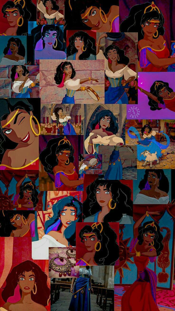 disney princesses collaged together with each other