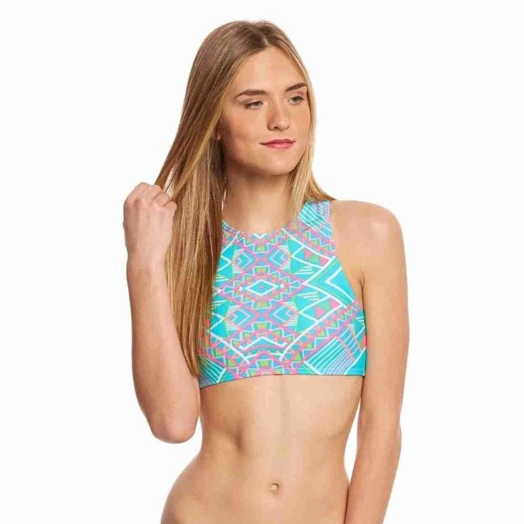 Coco Rave All Tied Up Blaze High Neck Swimwear Top In Jade Blue Size Xl New With Tags Turn Heads This Summer With Coco Rave's Stunning High Neck Bikini Top, Featuring A Vibrant Turquoise Color And Captivating Geometric Pattern. Perfect For Making A Splash At The Beach Or Lounging Poolside. Removable Soft Cups, Tie Up Strappy Back With Tassels Size: Womens Xl Condition: New Condition Features: Geometric Pattern, Turquoise Color, Halterneck Design, Bikini Style, Comfortable Fit Brand: Coco Rave Ty Casual Triangle Top Swimwear With Tie Back, Beachwear Cropped Tops For Poolside, Casual Triangle Top Tie Back Swimwear, Beachwear Sleeveless Crop Top For Pool, Stretch Cropped Swimwear For Vacation, Cropped Stretch Swimwear For Vacation, Sleeveless Crop Top For Pool Beachwear, Blue Halter Top With Tie Back For Pool, Blue Triangle Top Crop Top For Vacation