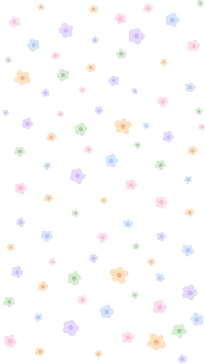 a white background with multicolored flowers on it