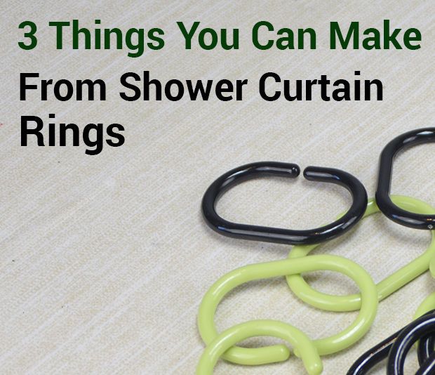 three black and green scissors with the words 3 things you can make from shower curtain rings