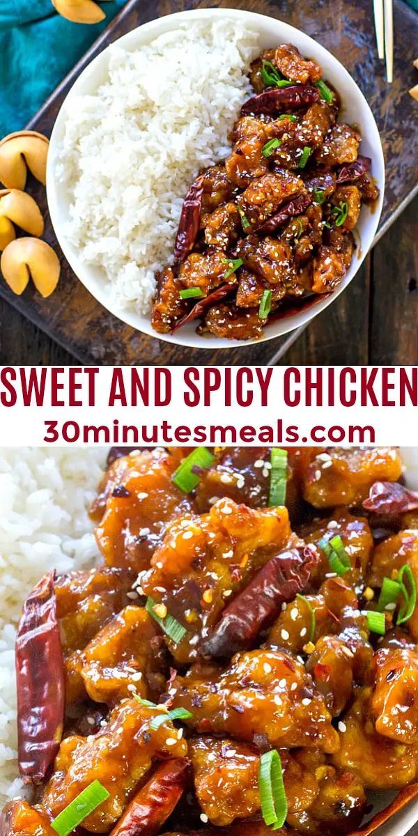 sweet and spicy chicken is an easy dinner recipe that's ready in under 30 minutes