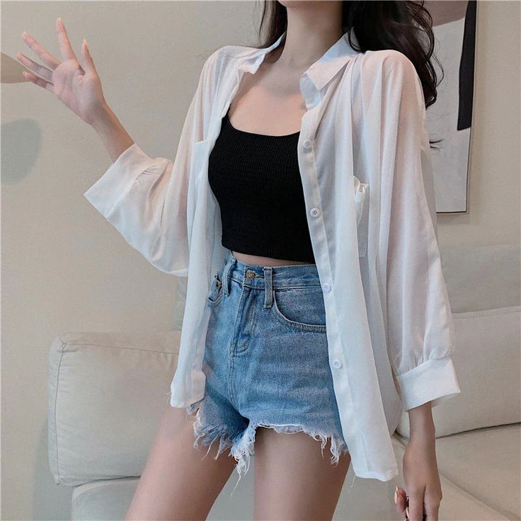 Long Sleeve White Transparent Sexy Shirt – Tomscloth Casual Long Sleeve Sheer Shirt, Trendy White Sheer Blouse, Solid Color Sheer Long Sleeve Tops, Casual Sheer Stretch Blouse, Casual Stretch Sheer Blouse, Trendy White Sheer Top, Casual White Sheer Top, Sheer Button-up Summer Top, Sheer Long Sleeve Summer Shirt