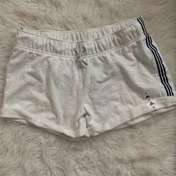 The Comfiest And Best Adidas Shorts Purchased For When I Was Pregnant And Never Wore Them. I’m Usually A Small & Bought Medium During That Time & Now They Just Don’t Work! I Have Them Now In A Small And I Absolutely Love Them Adidas Cotton Bottoms With Built-in Shorts, Short Bottoms With Three Stripes For Spring, Spring Cotton Shorts With Three Stripes, Summer Cotton Bottoms With Three Stripes, Cotton Shorts With Three Stripes, White Shorts With Three Stripes For Spring, White Three Stripes Shorts For Spring, Adidas Cotton Shorts With Three Stripes, Adidas Sporty Shorts For Loungewear