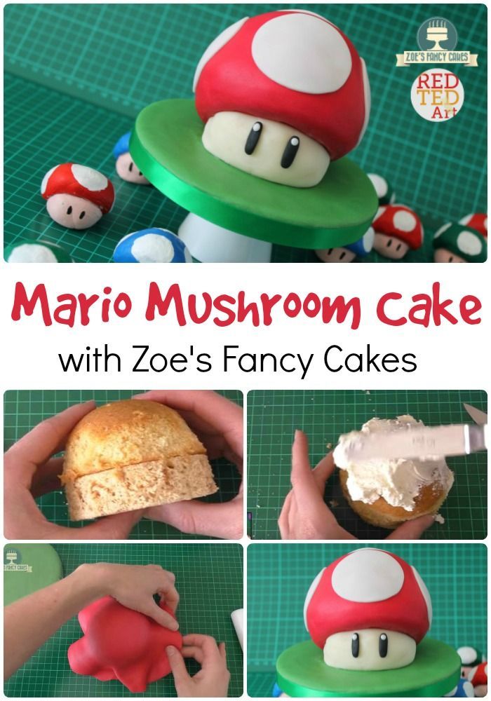 the instructions for how to make a mario mushroom cake with zeo's fancy cakes