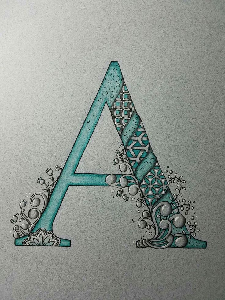 an artistic drawing of the letter a with bubbles and water droplets on it's surface