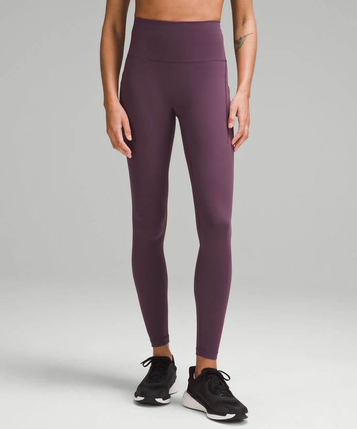 Wunder Train High-Rise Tight with Pockets 28" | Women's Pants | lululemon Sporty Lululemon Pants With Side Pockets, Functional Lululemon Pants With Side Pockets, Sporty Lululemon Pants With Hip Pockets, Functional Lululemon Bottoms With Pockets, Lululemon Functional Bottoms With Pockets, Lululemon Bottoms With Pockets, Functional Yoga Pants With Hip Pockets, Lululemon Fitted Functional Leggings, Lululemon Activewear With Pockets For Workout