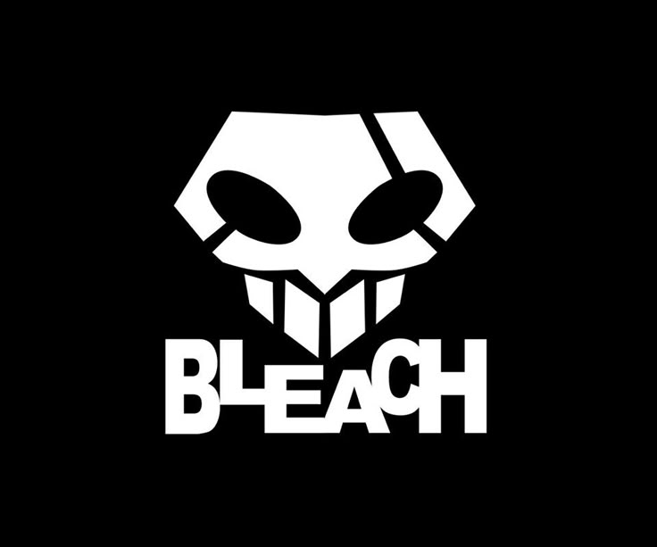 the word bleach with an alien face on it's head and eyes