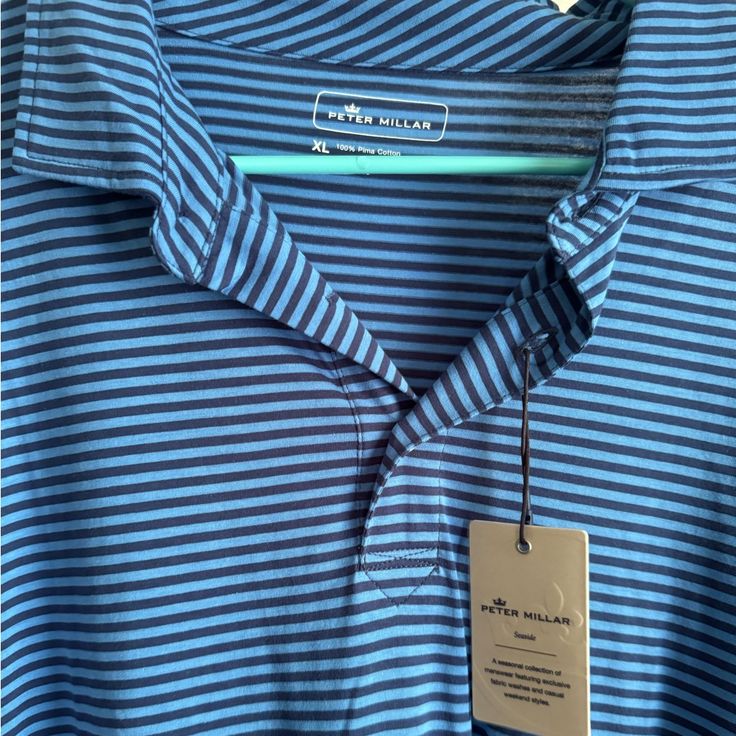 New With Tags Classic Blue Golf Shirt, Blue Cotton Golf Shirt, Casual Blue Golf Shirt, Casual Blue Top For Golf, Peter Millar, Shirt Color, Colorful Shirts, Color Blue, Man Shop