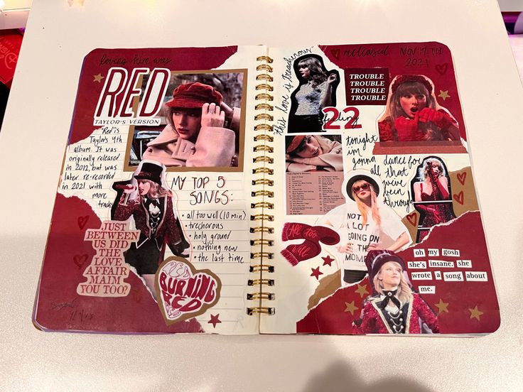 an open notebook with pictures and words on it