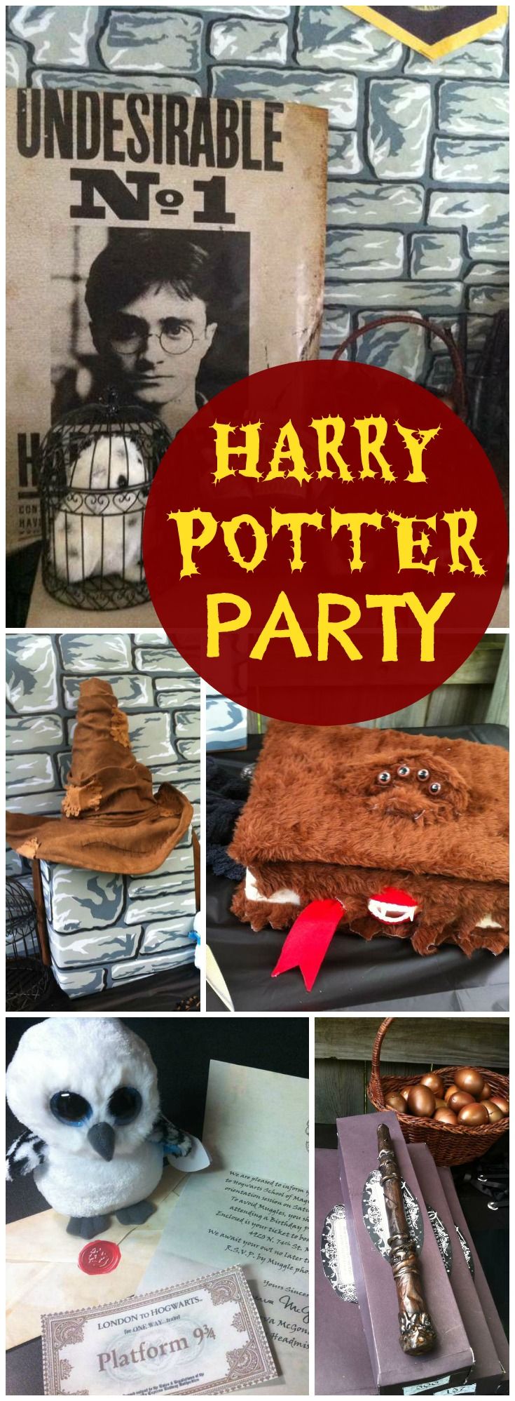 harry potter party with books and other items